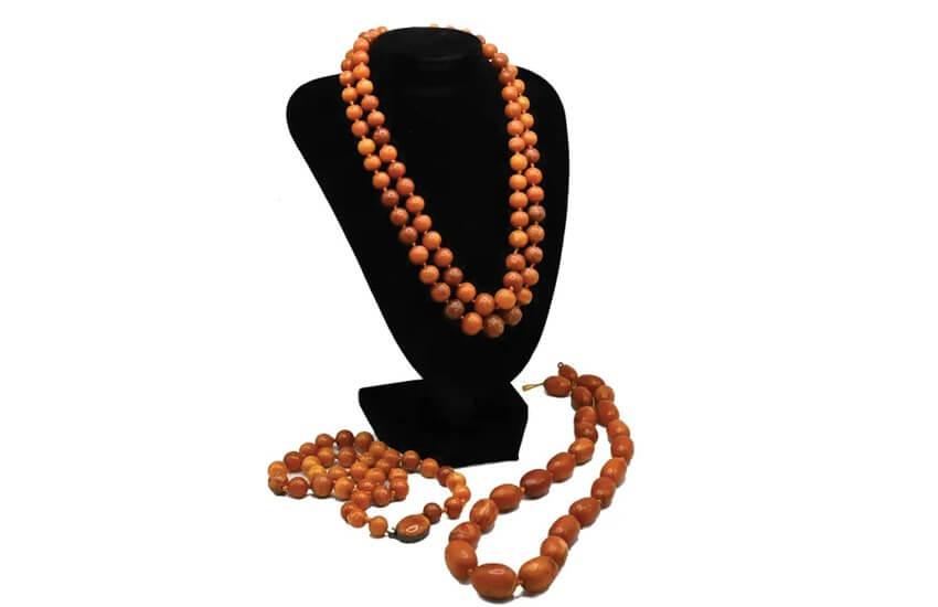 3 honey amber necklaces
