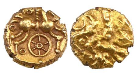 Thumbnail image of Savernake Wheel Type Quarter Stater with obverse and reverse.