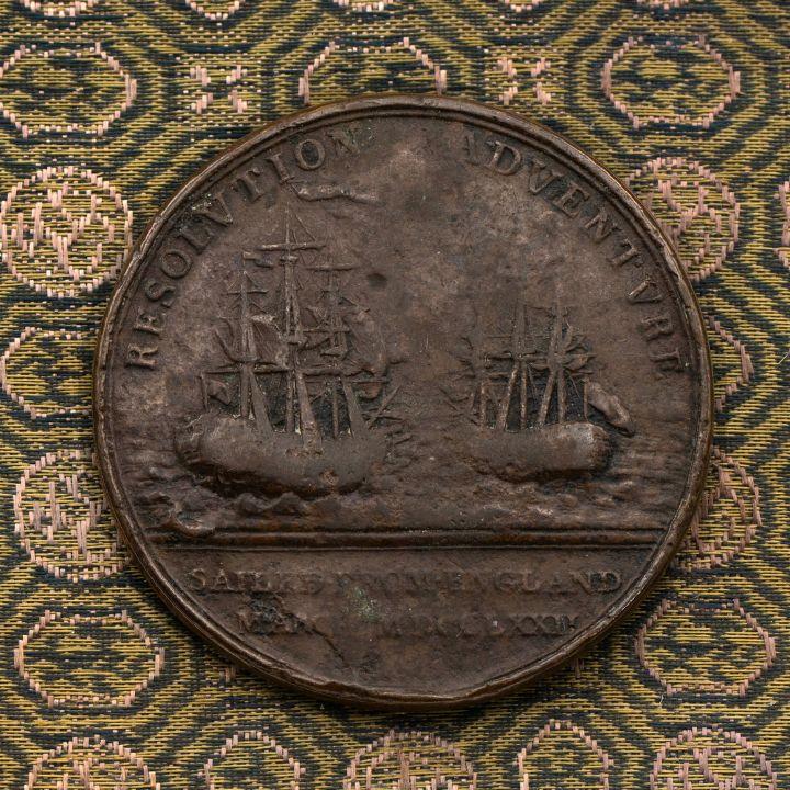 1772 Resolution And Adventure medal from RWB Auctions 4 December 2024 numismatic sale.