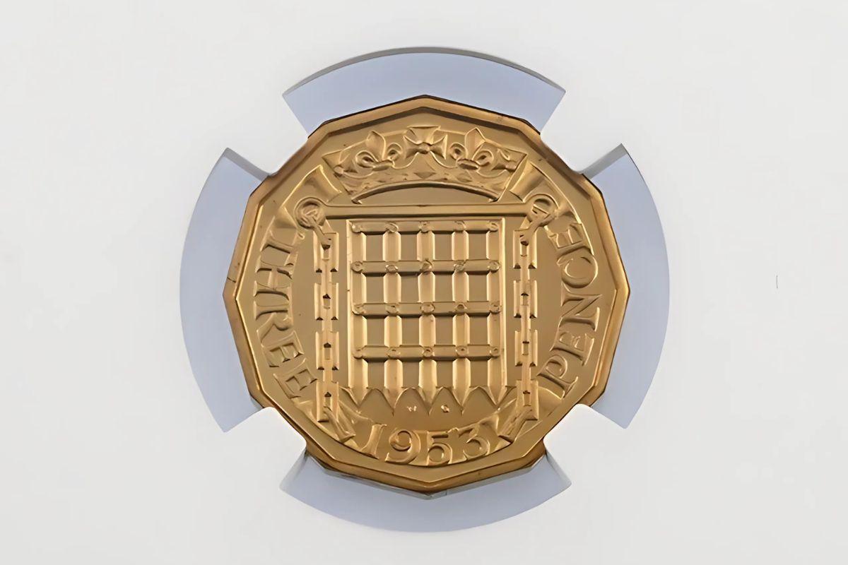 A standout in RWB Auctions' 14 February 2024 sale, this superb Top Pop 1953 proof Threepence achieved a record £1,800. A standout in RWB Auctions' 14 February 2024 sale, this superb Top Pop 1953 proof Threepence achieved a record £1,800.